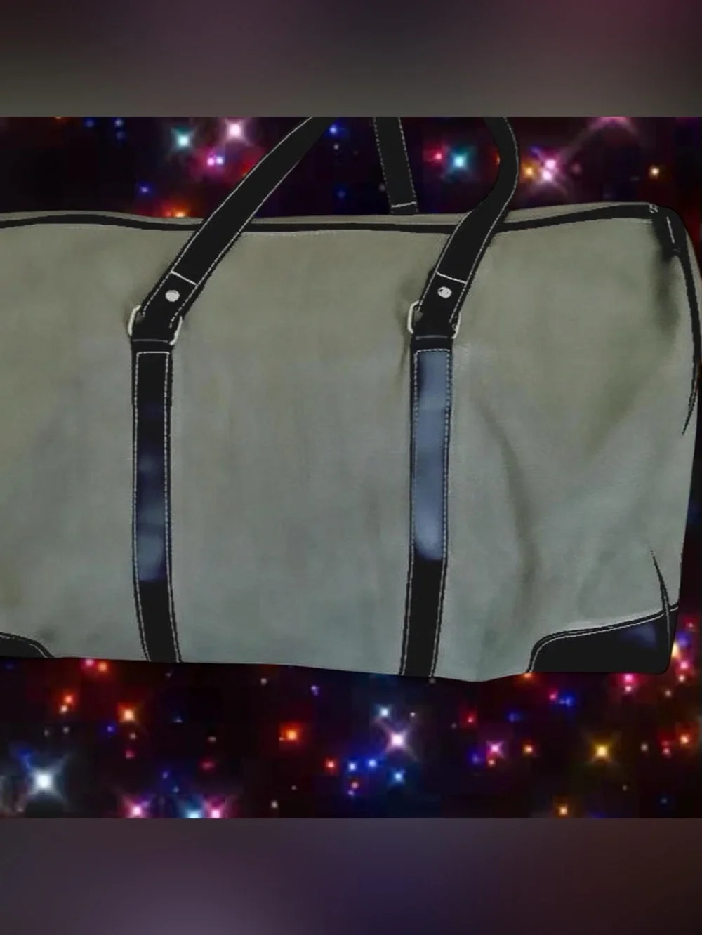 Celadon Green Micro Suede Weekender Duffel Bag nwot